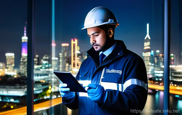 소방안전관리사 자격증 합격 후기 - **Prompt 1: Modern Urban Fire Safety Manager in Action**
    A professional, diverse male fire safet...