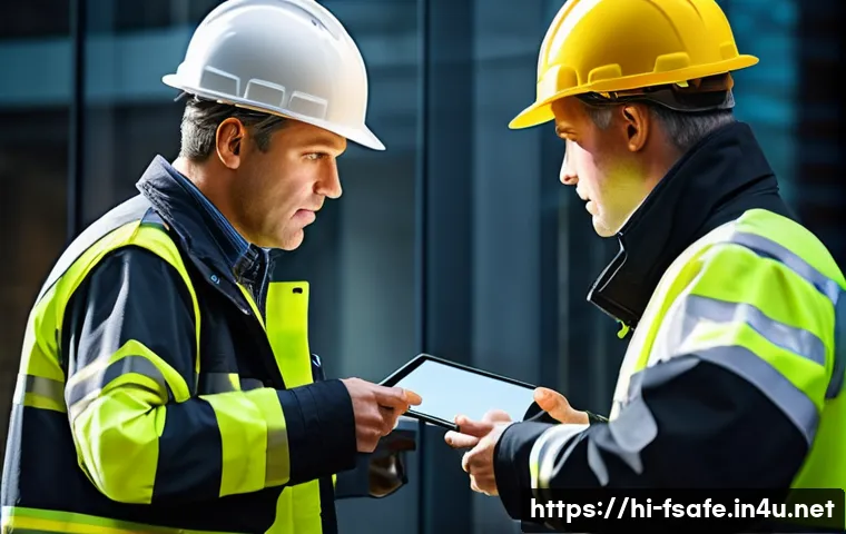 소방안전관리사와 관련된 국제 자격증 - **Prompt:** A diverse group of professional male and female fire safety experts, wearing smart, prac...
